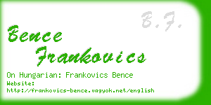 bence frankovics business card